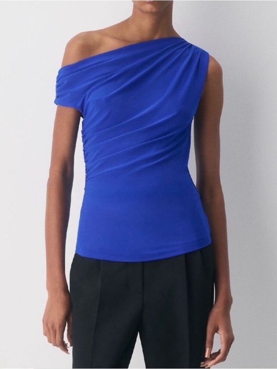 Aritzia Tops - Aritzia Babaton Smooth Matter Gallery Off Shoulder Top Ablaze Blue Medium New